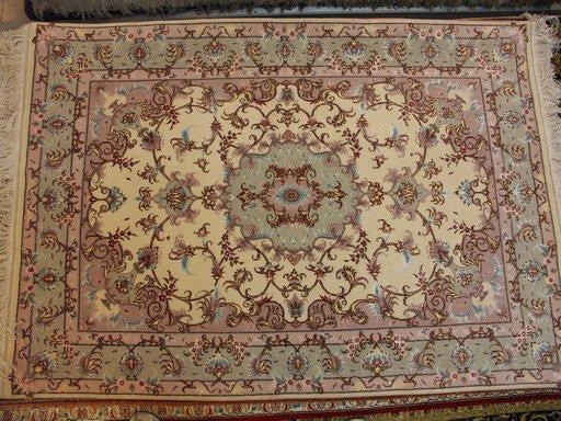 Tapis Tabriz Laine-Soie